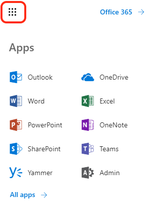 Office 365 App Launcher