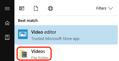 Video capture folder search